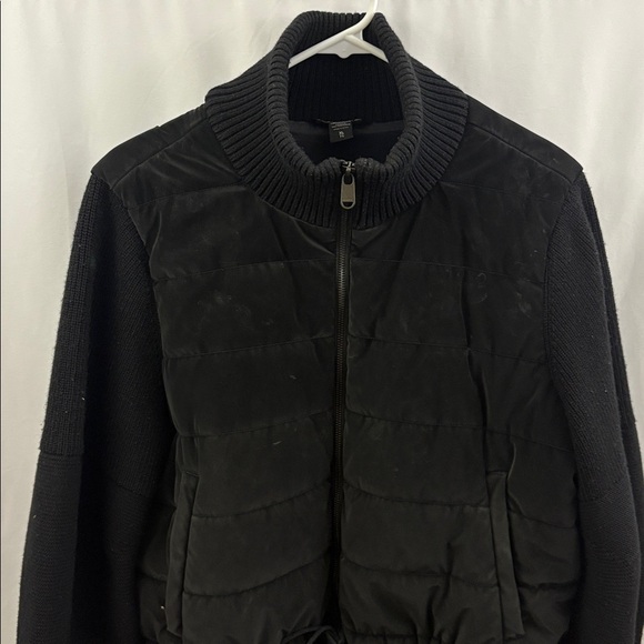 Athleta Hanover Hybrid Jacket Size XL /T Puffer Coat Black Merino Wool Blend - Picture 3 of 12